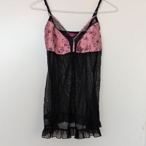 Pink and Black Going Out Top/Lingerie Size S